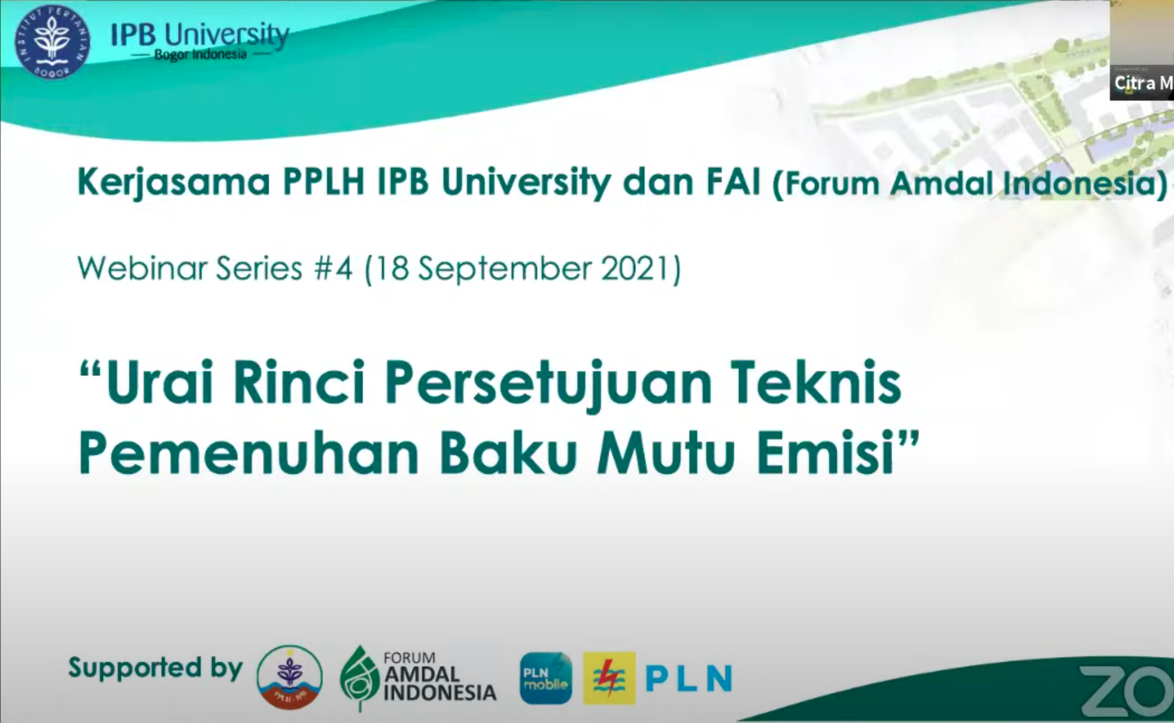 PPLH IPB University Bahas Persetujuan Teknis Pemenuhan Baku Mutu Emisi, Hadirkan Direktur PPU KLHK