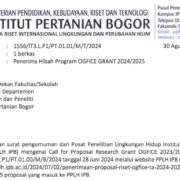 Pengumuman Penerima Hibah Penelitian OGFICE 2024/2025